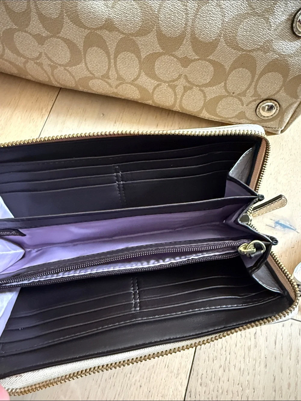 Coach Signature Canvas bag and wallet